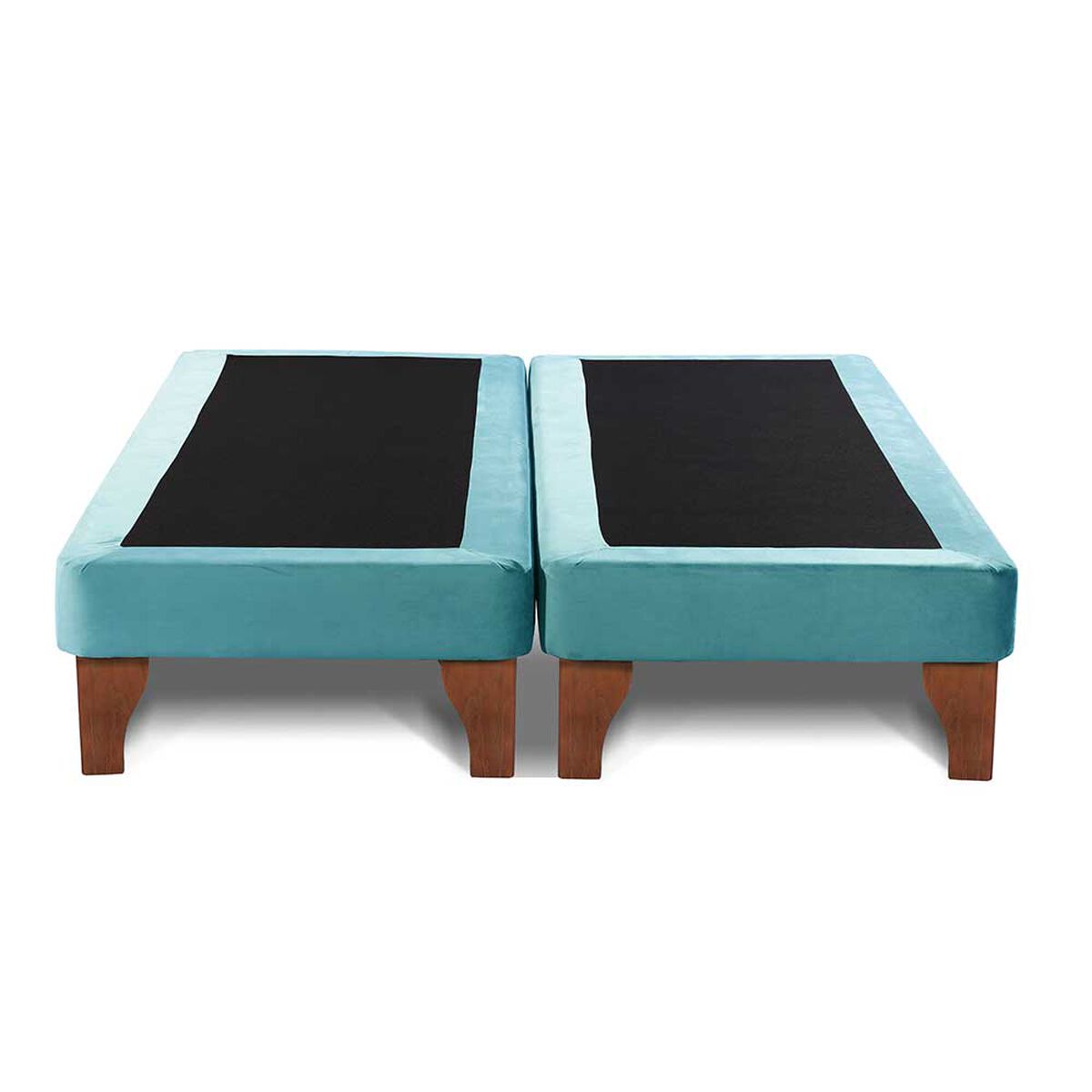 Base Europea Dividida Latam Home 2 Plazas Zen Tela Velvet Turquesa