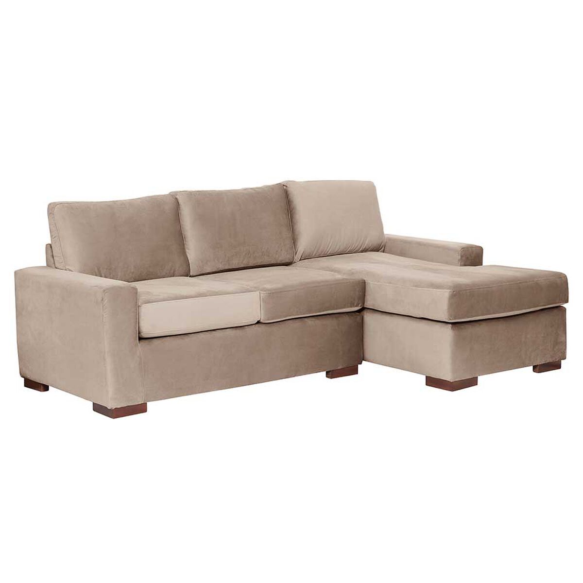 Sofá Seccional Derecho Latam Home Livorno 3 Cuerpos Beige