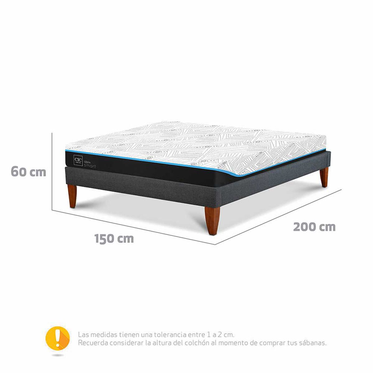 Cama europea CIC 2 Plazas Green Infinity