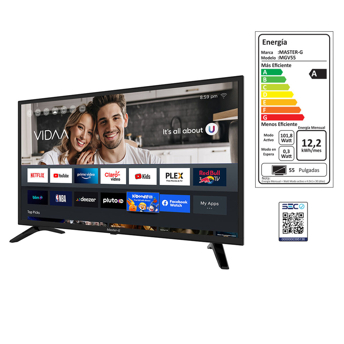 LED 55" Master-G MGV55 Smart TV UHD 4K