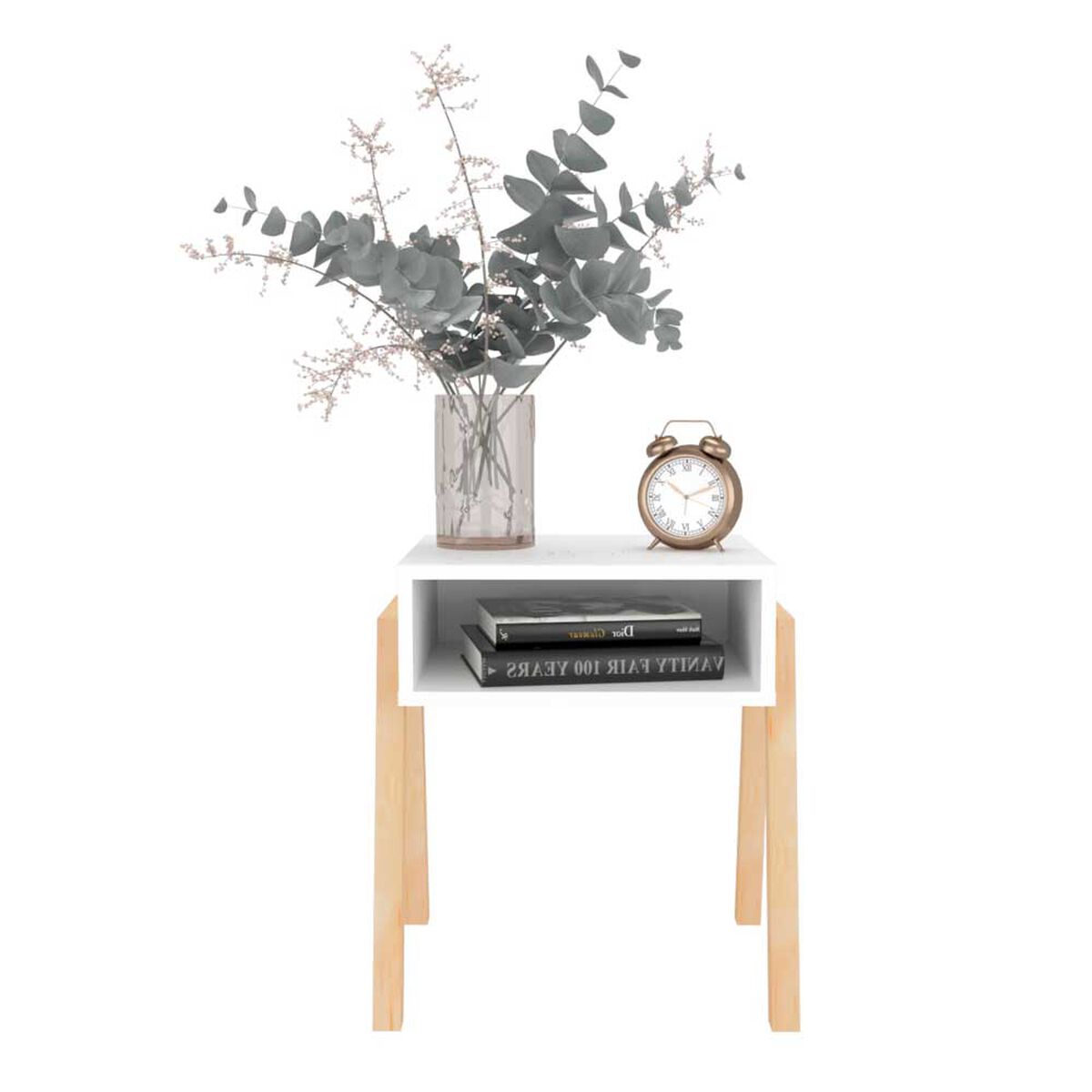 Velador TUHOME Pinetti Blanco Y Crudo