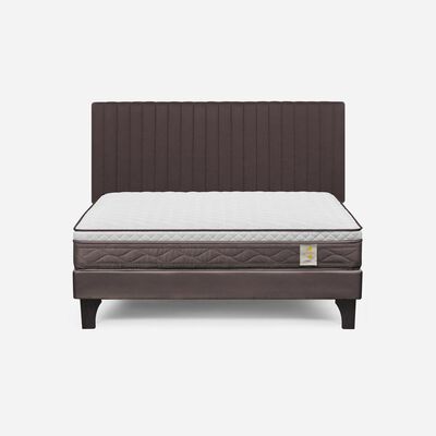 Imagen 1 del producto Cama Europea Rosen 2 Plazas New Style 4 + Respaldo Café