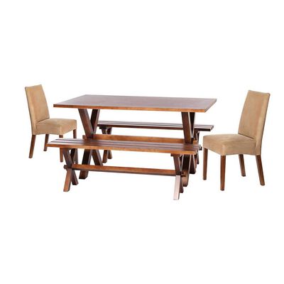Imagen 1 del producto Juego de Comedor Latam Home Sevilla Cadiz 2 Sillas + 2 Bancas Velvet Beige