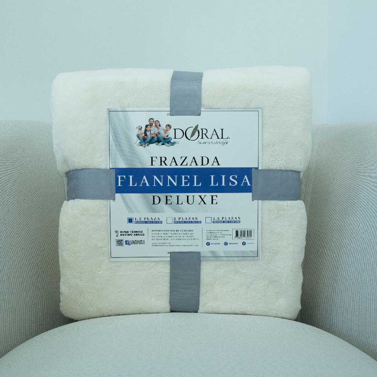 Frazada Doral 1,5 Plazas Flannel Lisa D2