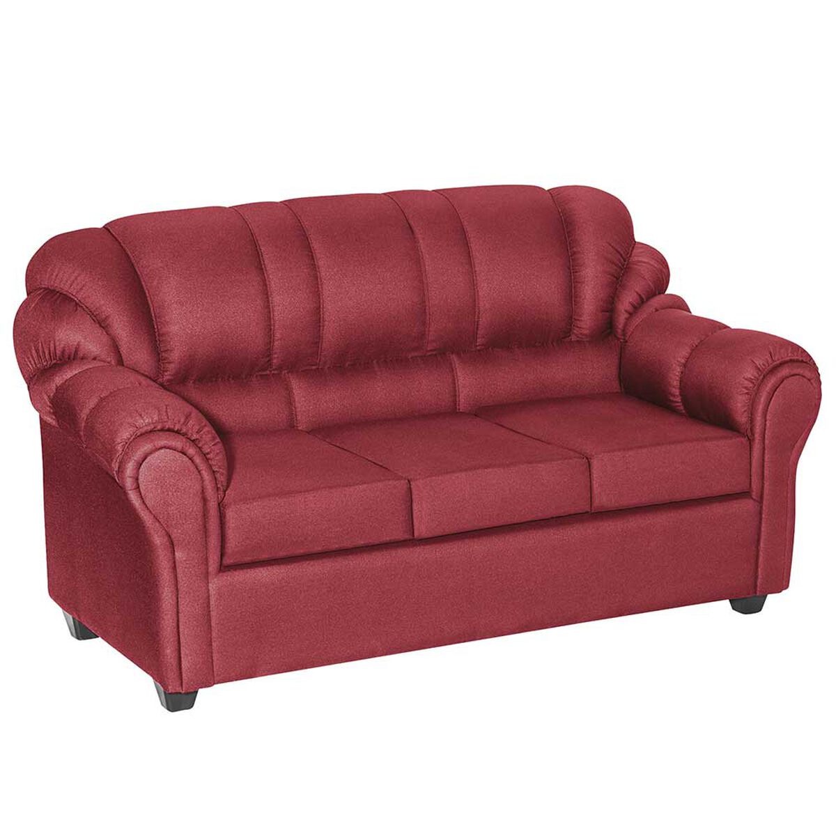 Juego de Living Muebles M&E Natoga Sofá 3 Cuerpos + Dos Sillones 1 Cuerpo Burdeo