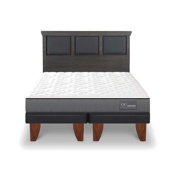 Cama Europea CIC Base Dividida 2 Plazas Anatomic + Respaldo Torino
