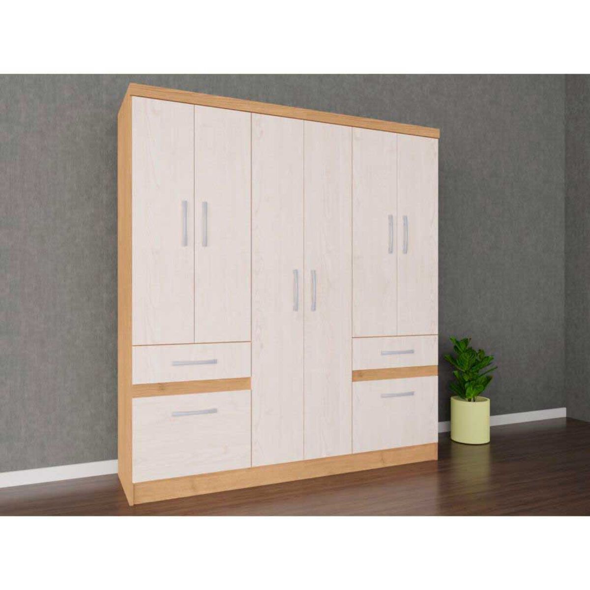 Closet Yardas Liliana 6 Puertas 4 Cajones Bicolor