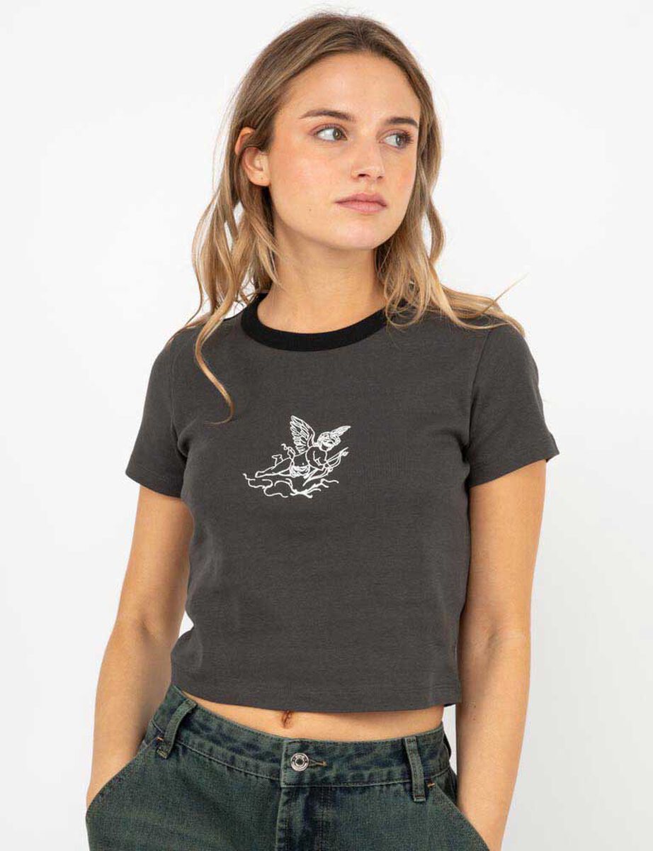 Polera Crop Con Estampado Mujer Icono
