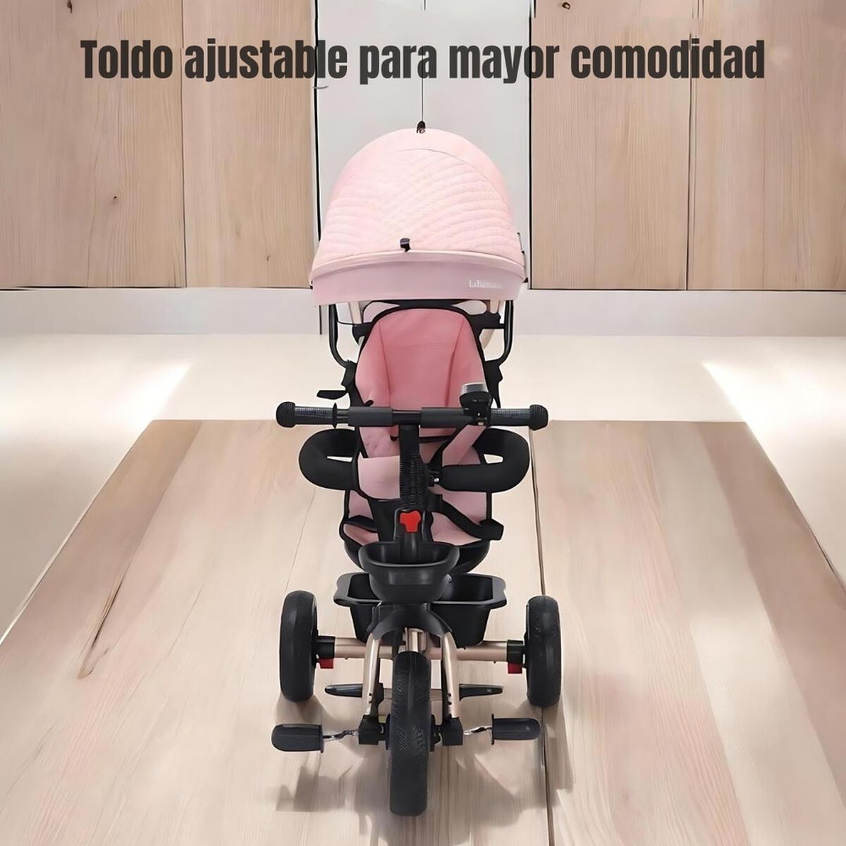 Triciclo 3 en 1 con Apoya Pies 360°LuBabycas Negro