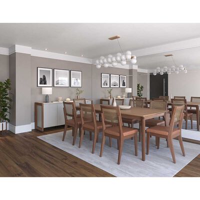 Juego de Comedor Decocasa Laurent  8 Sillas Canela