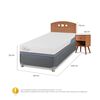 Cama Americana CIC 1 Plaza Excellence Plus + Respaldo + 1 Velador New Gales
