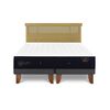 Cama Europea CIC Base Dividida King Premium + Respaldo Dublin Mostaza