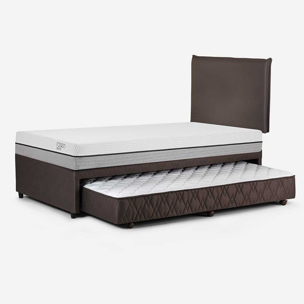 Cama Nido Rosen 1,5 Plazas Pratta + Respaldo Maurice Chocolate