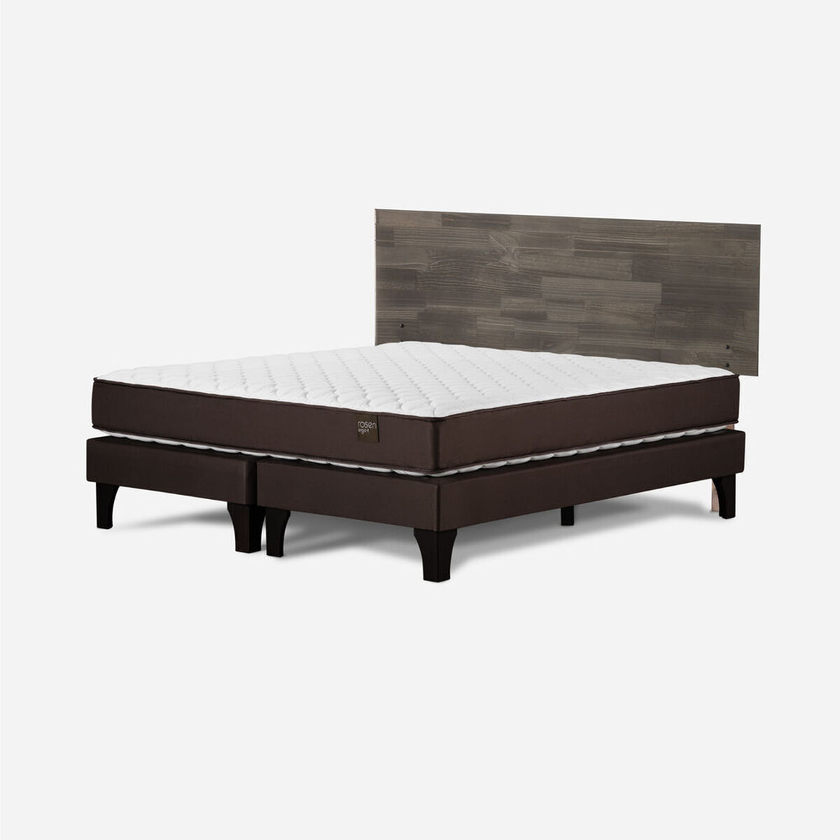 Cama Europea Rosen 2 Plazas New Ergo T + Respaldo Tabor Grafito