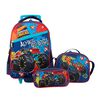 Pack Mochila con Ruedas, Estuche y Lonchera Hot Wheels