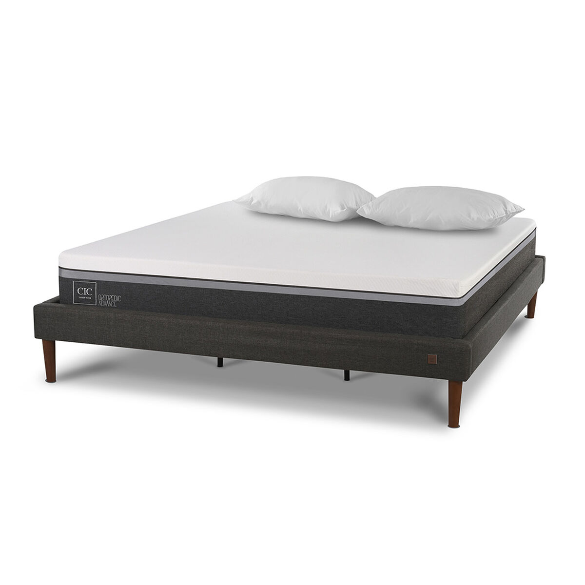 Cama Europea CIC King Ortopedic Advance + Almohadas