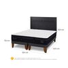 Cama Europea CIC Base Dividida 2 Plazas S&uacute;per Premium + Respaldo Milan Negro