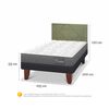 Cama Europea CIC 1,5 Plazas Anatomic + Respaldo Villarrica Olivo