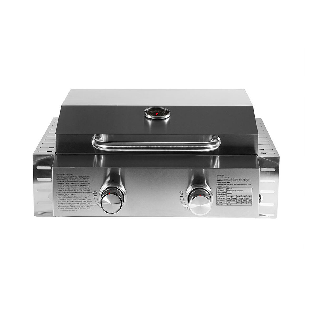 Parrilla a Gas FDV 2Quemadores GLP Acero Inoxidable