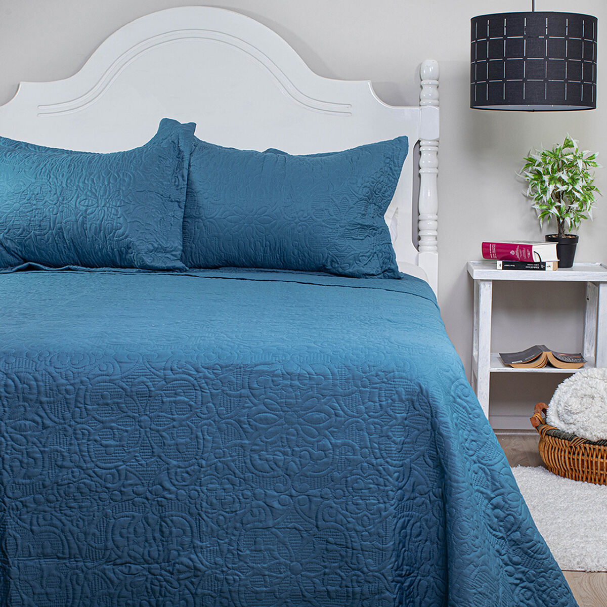 Quilt Doral 2 Plazas Azul Elegance
