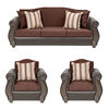Juego de Living Innovamuebles New Bugambilia Sofá 3 Cuerpos + Dos Sillones 1 Cuerpo Chocolate