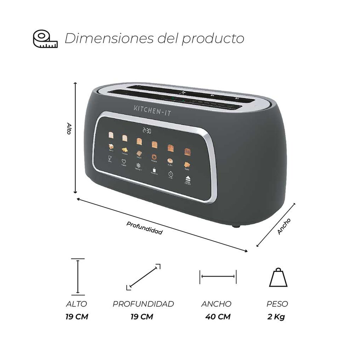 Tostador Kitchen-it Smart Toast 1250-1500W