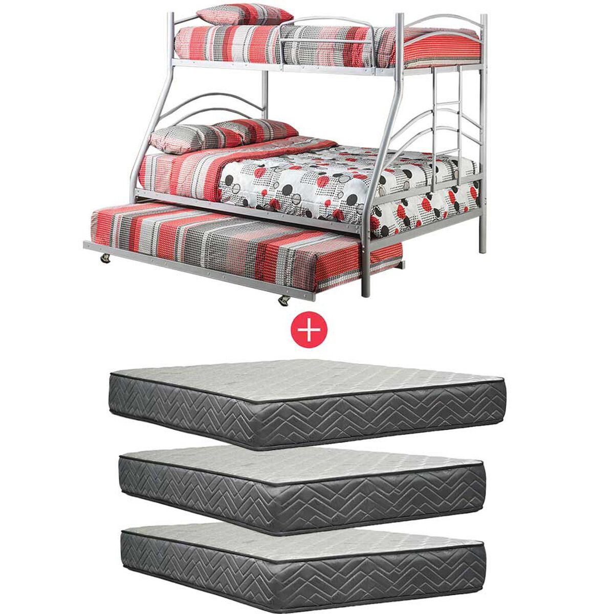 Combo Camarote Triple Casanova New York + Colchones Celta New Atlantis de 1 Plaza + Full + 1,5 Plazas