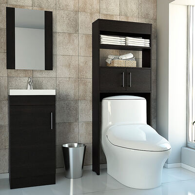 Imagen 2 del producto Set Muebles Auxiliar + Lavamanos + Espejo Flotante