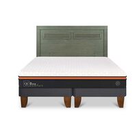 Cama Europea CIC Base Dividida 2 Plazas Beecomfort + Respaldo Milan Olivo