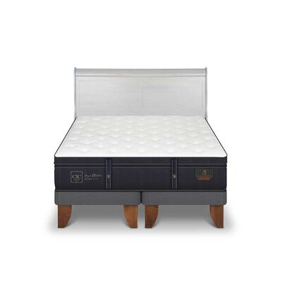 Cama Europea CIC Base Dividida 2 Plazas Grand Premium + Respaldo Miro Alpino