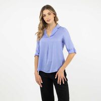 Blusa Manga 3/4 Mujer Zibel Celeste, Crudo, Negro, Negro-Prin, Rosado