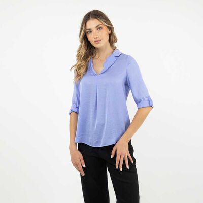 Blusa Manga 3/4 Mujer Zibel Celeste, Crudo, Negro, Rosado