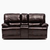 Sofá Daniels  Reclinable Masaje Posa Vaso/Consola Leather Air 2 Cuerpos