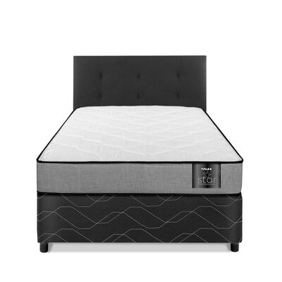 Imagen 2 del producto Cama Americana Flex 1,5 Plazas Star + Respaldo Royal Negro