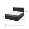 Cama Europea CIC Iron Smart 2 Plazas Anatomic + Respaldo Black Tapizado + Faldón