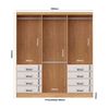 Closet Yardas Agustina 6 Puertas 8 Cajones Bicolor