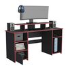 Escritorio Gamer TuHome Keria Wengue Y Rojo