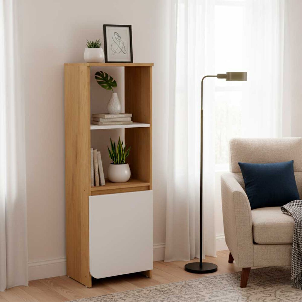 Librero Home Mobili Arno 1 Puerta 2 Repisas