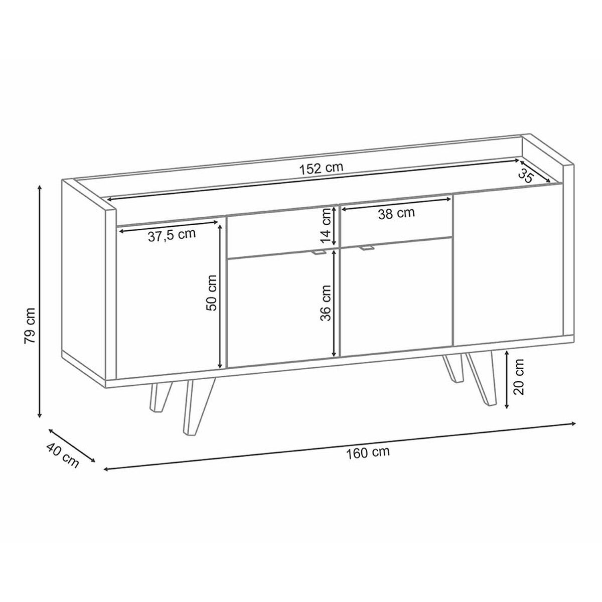 Buffet Jdo & Design Melodia Negro 