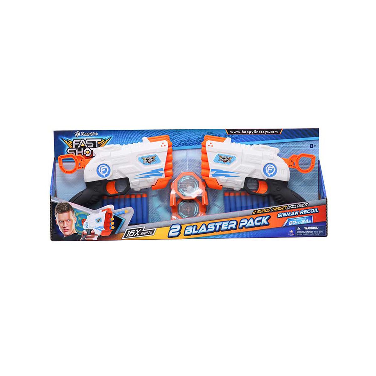 Set 2 Lanzador, 16 Dardos Foam y 2 Targets