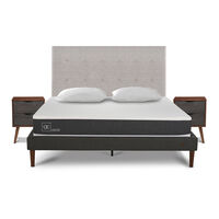 Cama Europea CIC 2 Plazas New Ortopedic + Respaldo Tigris + 2 Veladores + Almohadas Viscoelásticas
