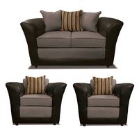 Juego de Living Elegant Detail Minesota Sofá 2 Cuerpos + Dos Sillones 1 Cuerpo Gris