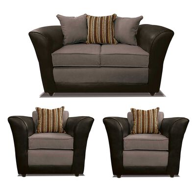 Juego de Living Elegant Detail Minesota Sofá 2 Cuerpos + Dos Sillones 1 Cuerpo Gris