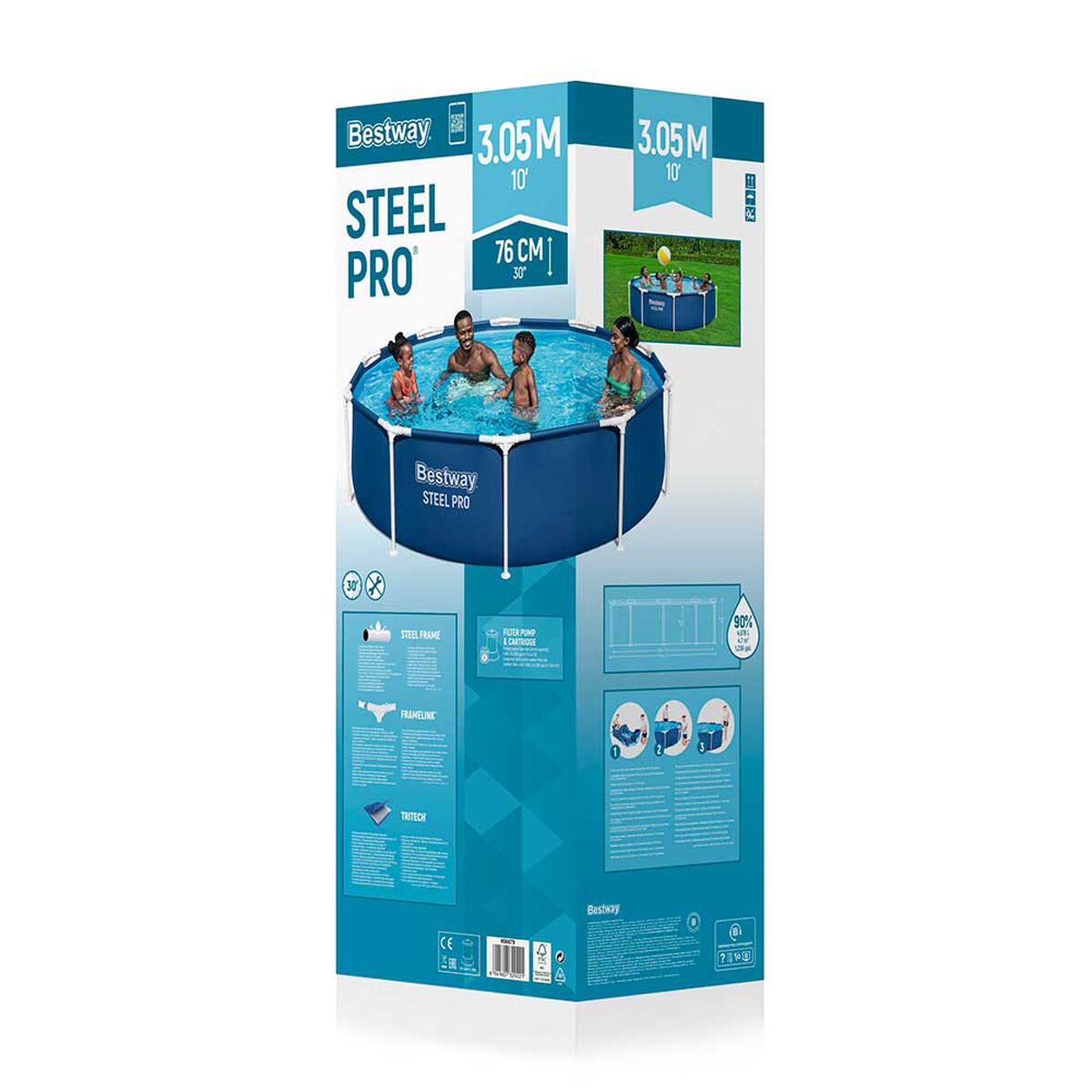 Piscina Estructural Redonda Bestway Steel Pro Max 305 cm 4678 Litros