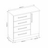 Cómoda Home Mobili Kira 4 Cajones 1 Puerta Blanco Rosa