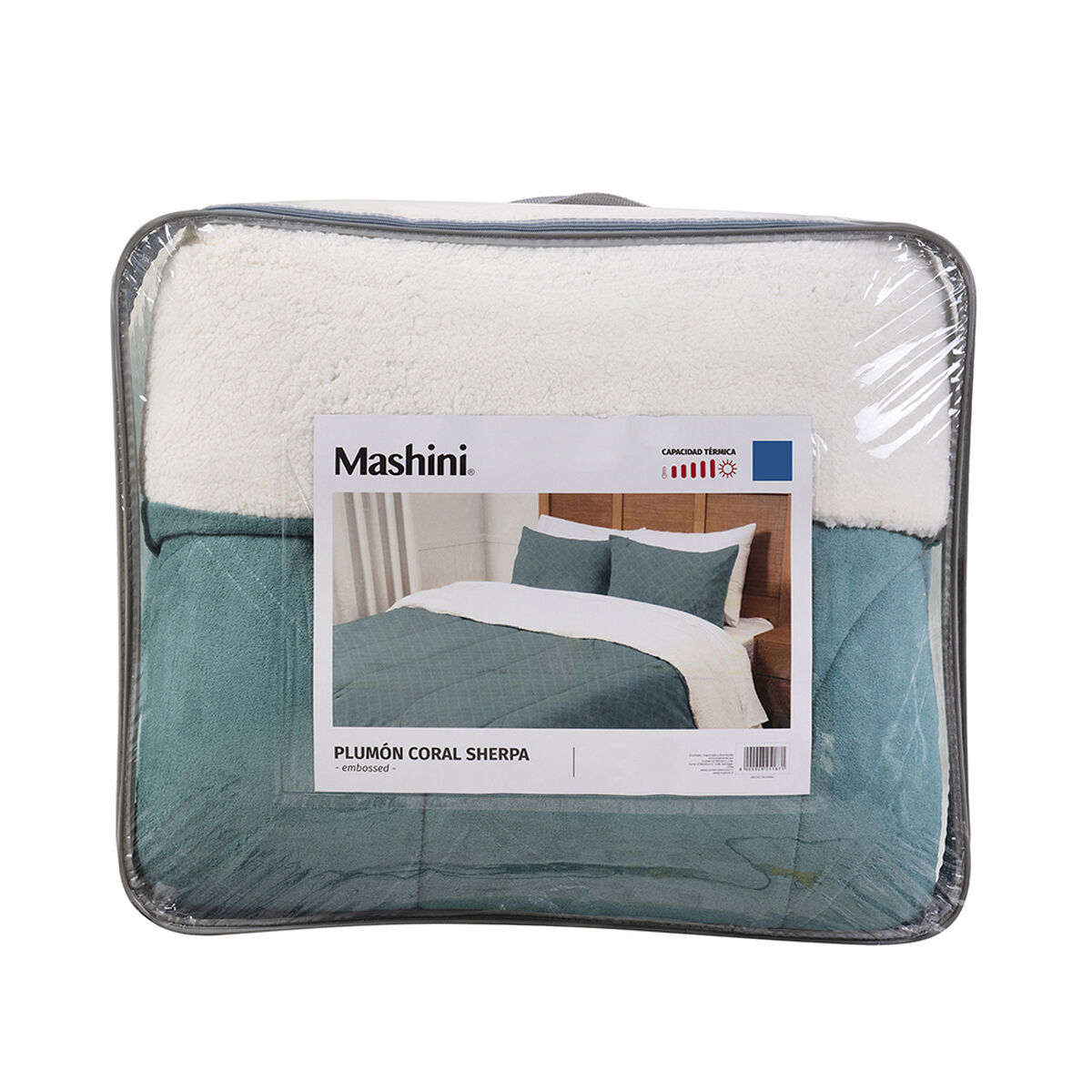 Plumón Mashini 2 Plazas Liso Celeste