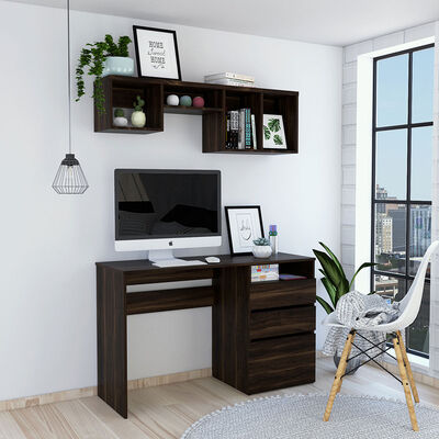 TUHOME Escritorio Office 7 + Repisa Wall 1B