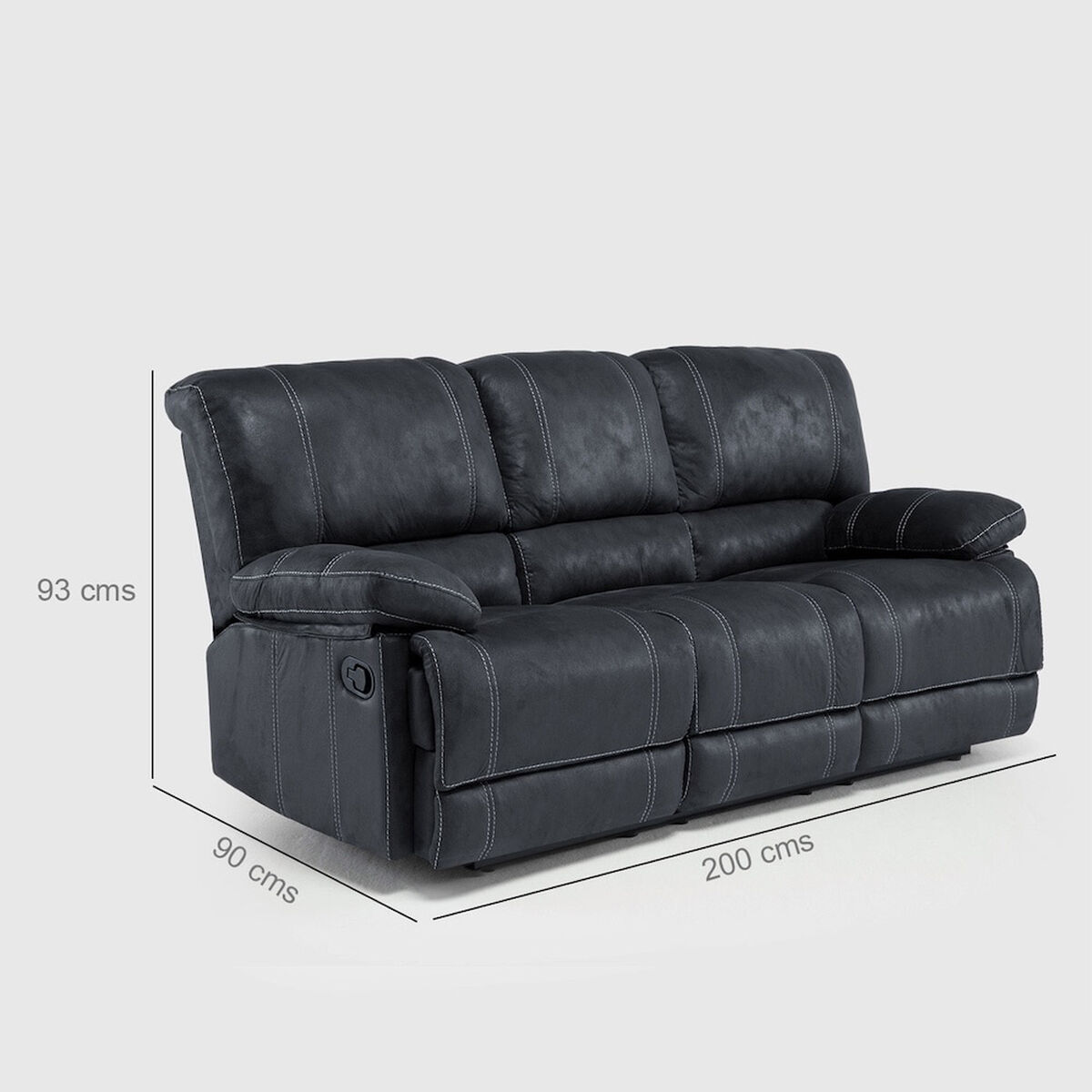 Juego de Living Reclinable Daniels Castle Sof&aacute; 3 Cuerpos + 2 Bergere Gris