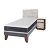 Cama Europea CIC 1,5 Plazas Ortopedic + Respaldo + Velador