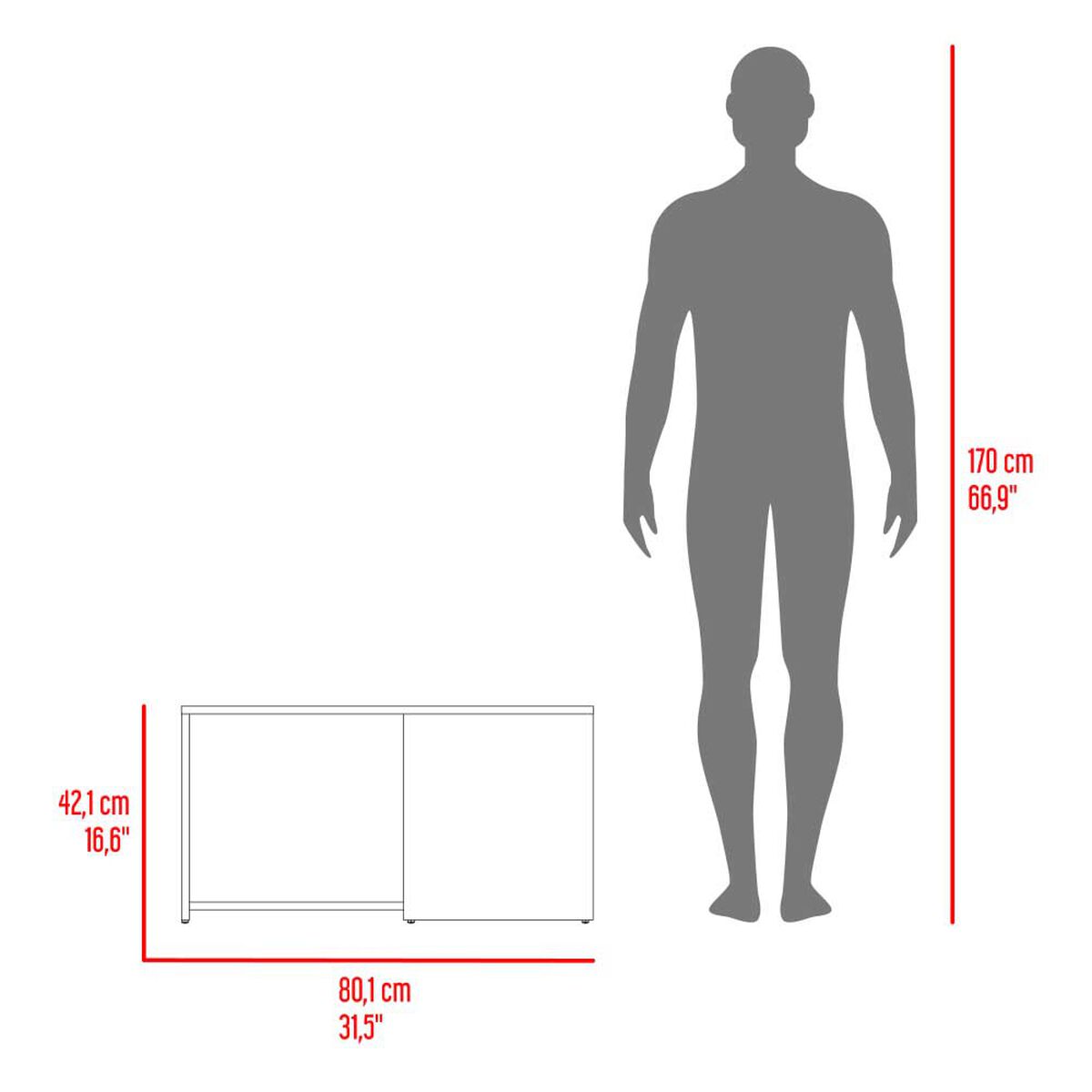 Mesa de Centro TuHome Adel Capri Fresno Europeo